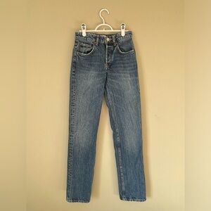 Zara TRF straight leg Blue wash Denim Jeans size 0 NWOT